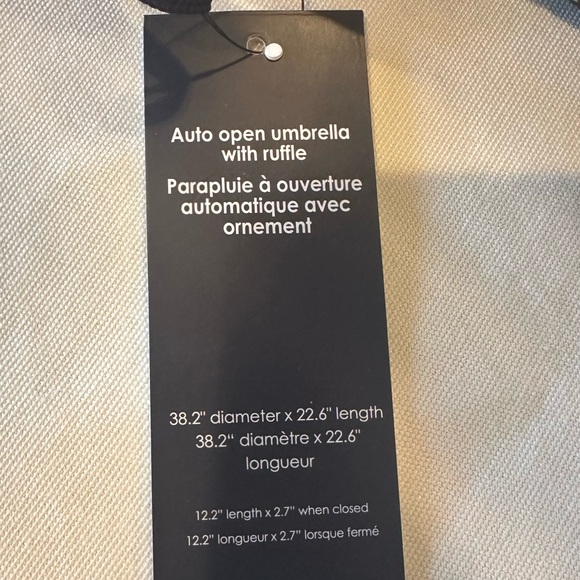 Shoshanna Navy Blue Floral Ruffle Compact Umbrella - Picture 7 of 9